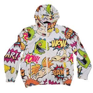 Rugrats Hey Arnold Rocco Windbreaker Jacket Members Only Nickelodeon Y2K Cartoon